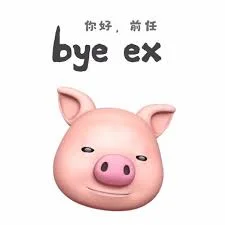 猪头表情包写着bye ex